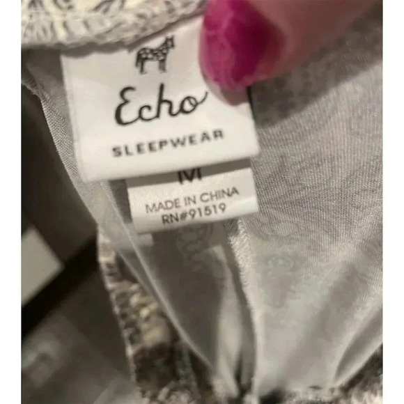 Echo Sleepwear Women's Grey Floral Jogger Pants Size M​ - Picture 2 of 5